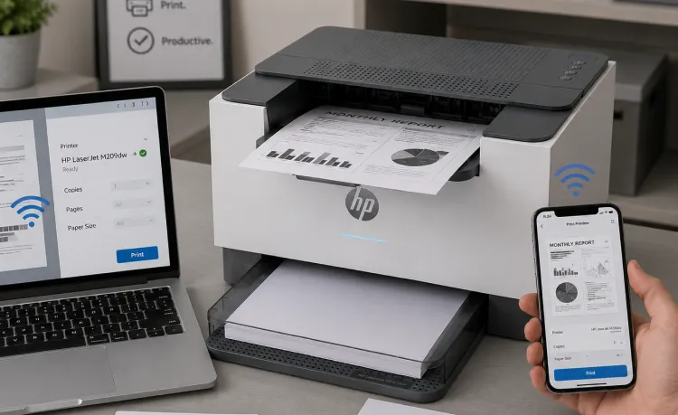 How the LaserJet M209dw Printer Supports Wireless Printing Workflows